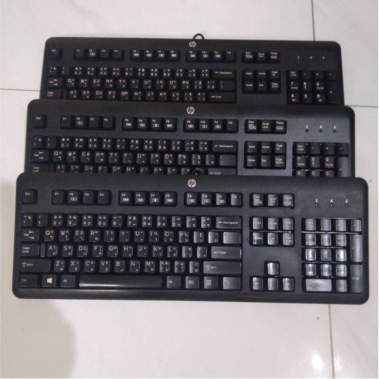 HP Black Keyboard   KU-1156 USB สายยาว 1.8 ม.มือสองของแท้สภาพดีผ่านการเทสแล้วใช้งานได้ปกติ ไม่มีขาตั