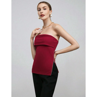 เสื้อเกาะอก ซิปข้าง เรียบหรู ดูแพง