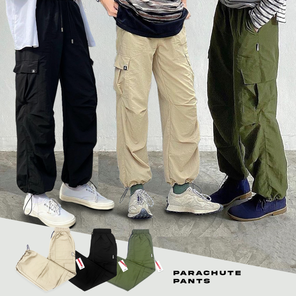 ✧พร้อมส่ง✧กางเกงคาร์โก้ PARACHUTE PANTS "SHOUWA" ใส่ได้ทั้งชายและหญิง