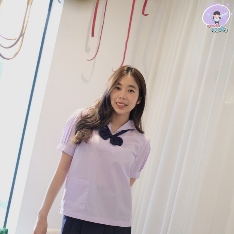 โบว์นักเรียนหญิง คอซอง โบว์ไขว้ ใส่กับเสื้ออนุบาล ประถม มัธยมต้น