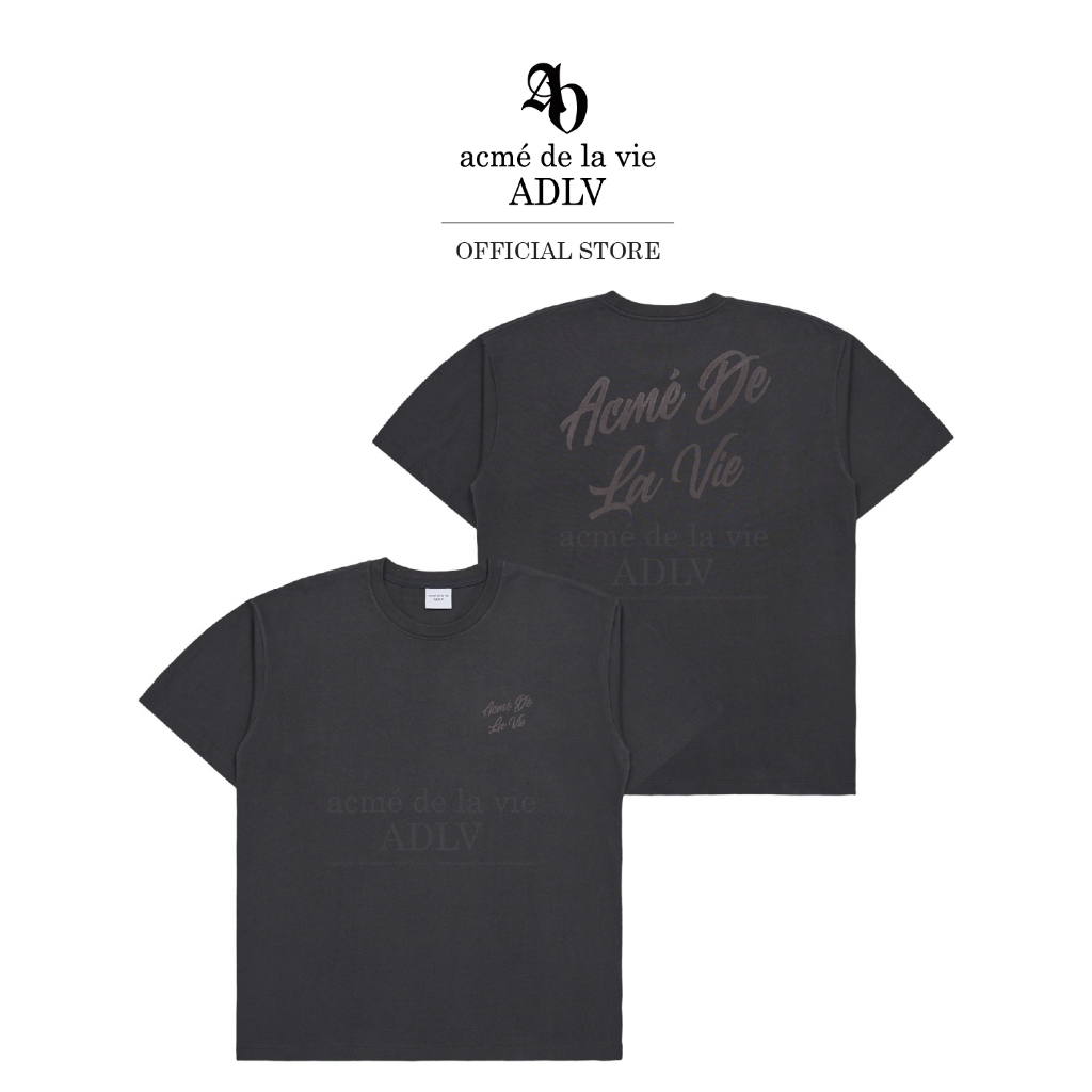 ADLV เสื้อยืด Oversize รุ่น  Script Logo Printing Short Sleeve T-Shirt Charcoal Grey (50031OLSSSU_F3GYXX)