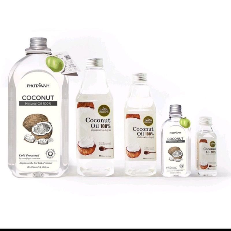 [เกรดดีที่สุด!] Phutawan ภูตะวัน น้ำมันมะพร้าวบริสุทธิ์สกัดเย็น 100% Vergin Coconut Oil