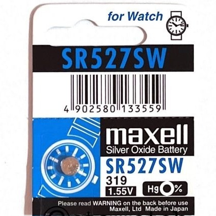 Maxell  SR527SW ถ่านกระดุม  ,319 1.55V จำนวน 1 ก้อน ของใหม่ ของแท้