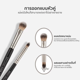 แปรงอายแชโดว์ หัวคู่ Eye Shadow Brush แปรงขนสัตว์ขนนิ่ม เหมาะสำหรับมือใหม่ แต่งหน้าง่ายๆ