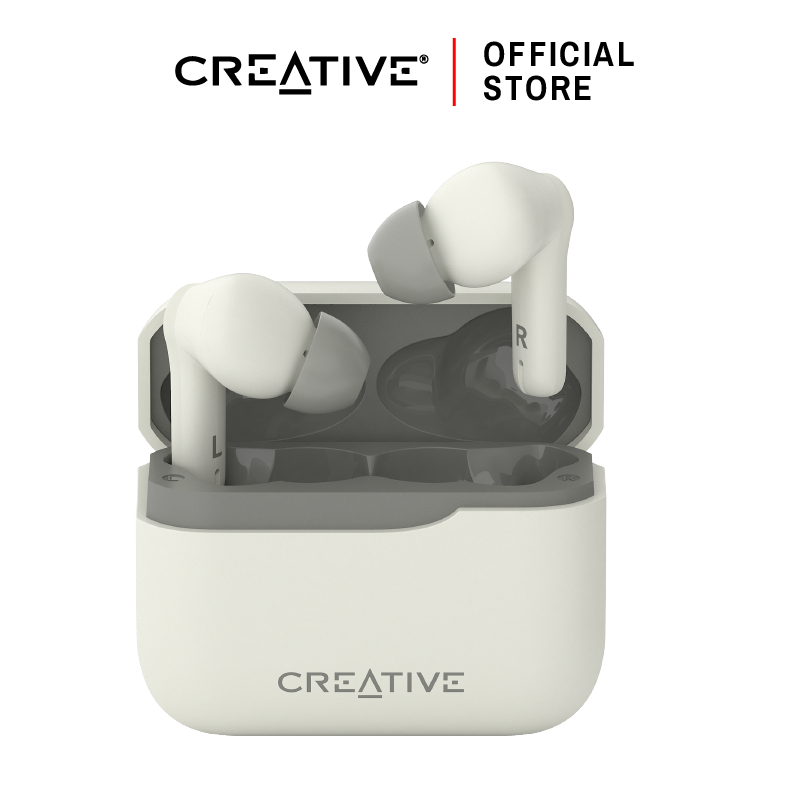 CREATIVE หูฟัง Zen Air Plus (สีครีม) หูฟังอินเอียร์แบบ True Wireless น้ำหนักเบา พร้อมด้วย Bluetooth® LE Audio