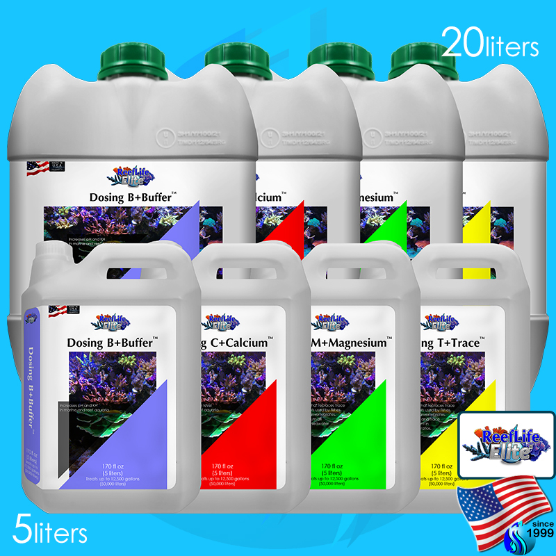 ReefLifeElite Dosing C+Calcium B+Buffer M+Magnesium T+Trace แร่ธาตุสำหรับตู้ปะการัง calcium magnesiu