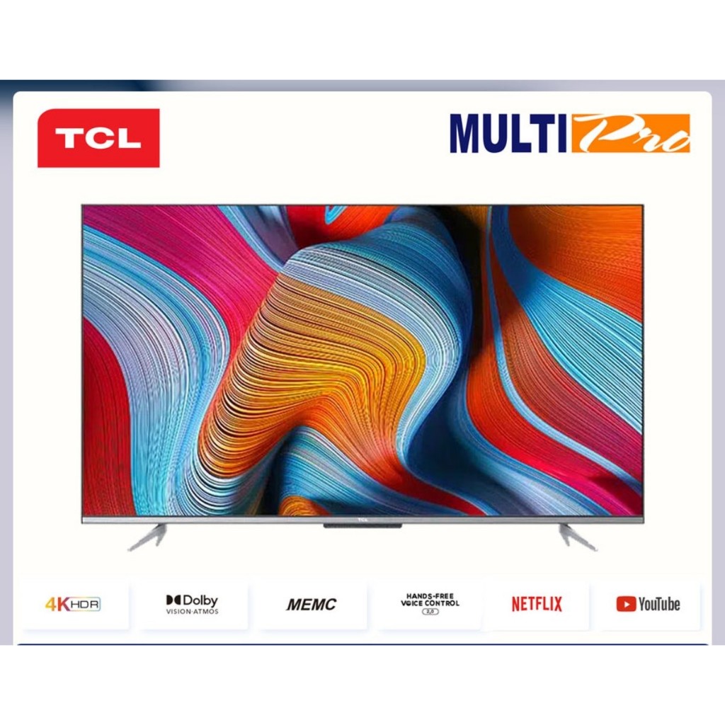TCL ทีวี 55 นิ้ว LED 4K UHD Android TV Wifi Smart TV OS Google assistant รุ่น 55P725