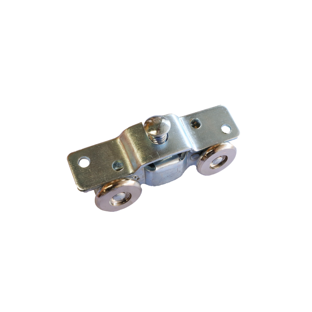 ชุดล้อรางเลื่อน ล้อเหล็ก No.100 (รุ่นแผง) ล้อบานประตูเลื่อน ล้อบานหน้าต่างเลื่อน ล้อรางแขวน ลูกล้อเหล็กชุบนิเกิ้ล - รูปที่ 4