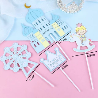 ป้ายปักเค้กปราสาท+บอลลูน+กังหัน+ก้อนเมฆ ชุด 4 ชิ้น
