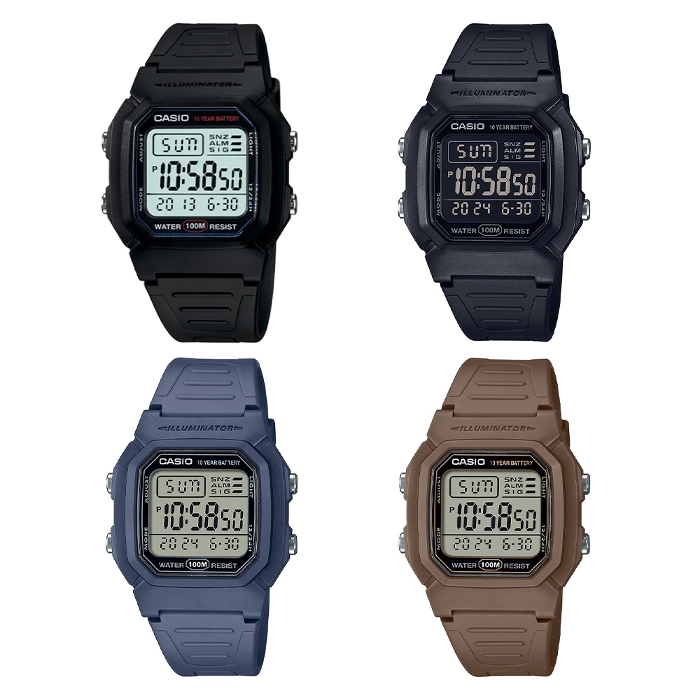 Casio Standard นาฬิกาข้อมือผู้ชาย สายเรซิ่น รุ่น W-800,W-800H,W-800HM (W-800H-1B,W-800H-2A,W-800H-5A