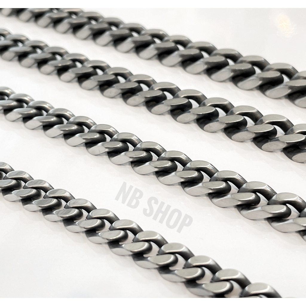 R-402 สร้อยข้อมือสแตนเลสแท้ ข้อมือเลสรมดำ/ปัดดำ ขนาด10mm12mm14mm เกรดพรีเมี่ยม เลสบริสุทธิ์ทนทานไม่ลอก