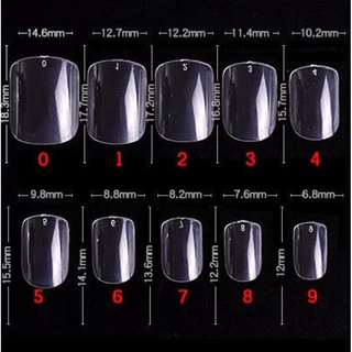 เล็บPVC รหัส16 ทรงสั้นกุด 500 ชิ้น/แพค มีเบอร์ 0-9
