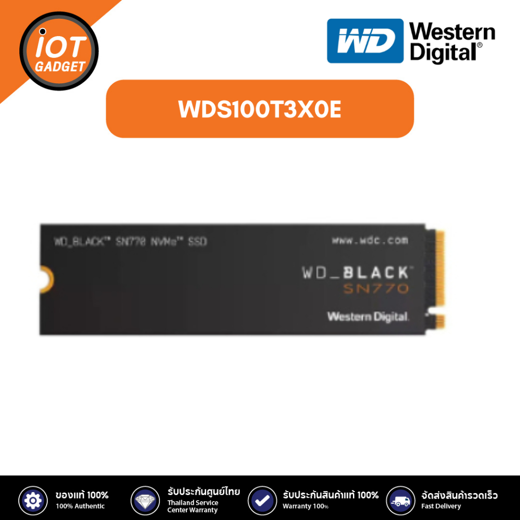 WD WDS100T3X0E BLACK SN770 NVMe SSD 1 TB M.2 2280 PCIe Gen4