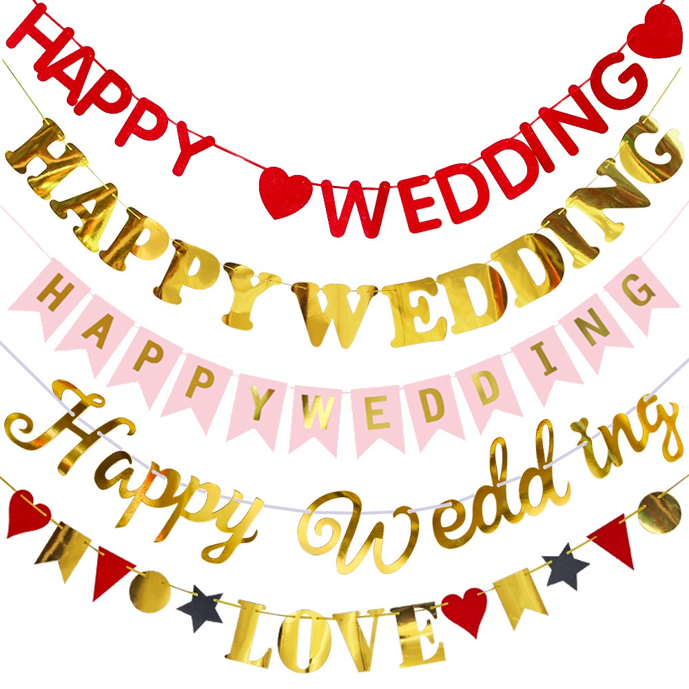 🇹🇭ธงงานแต่ง HAPPY WEDDING​ สุขสันต์วันแต่งงาน