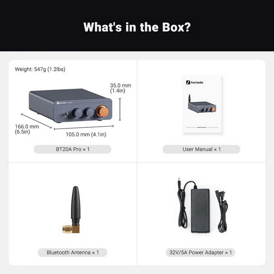 (ประกันศูนย์ไทย) Fosi Audio BT20A Pro เครื่องขยายเสียง Bluetooth Amplifier ขนาดเล็กแต่ทรงพลัง อัพเกรด Op-Amp ได้