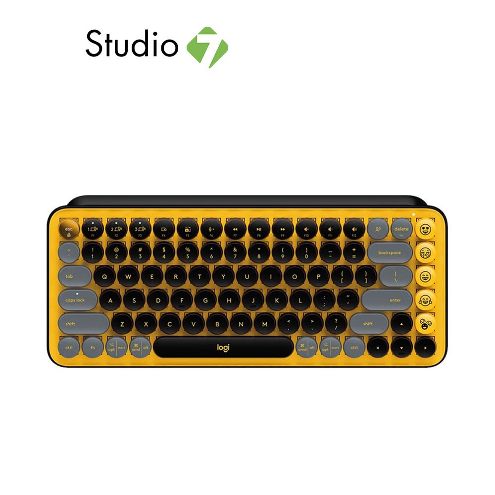 คีย์บอร์ดไร้สาย Logitech Bluetooth Keyboard POP Keys Blast Yellow (TH/EN) By Banan IT