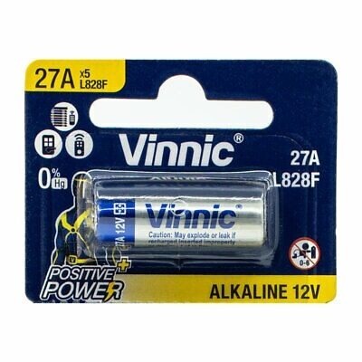 Vinnic 27A ถ่านรีโมท อัลคาไลน์ 1 ก้อน , L828F 12V  ของแท้ ของใหม่