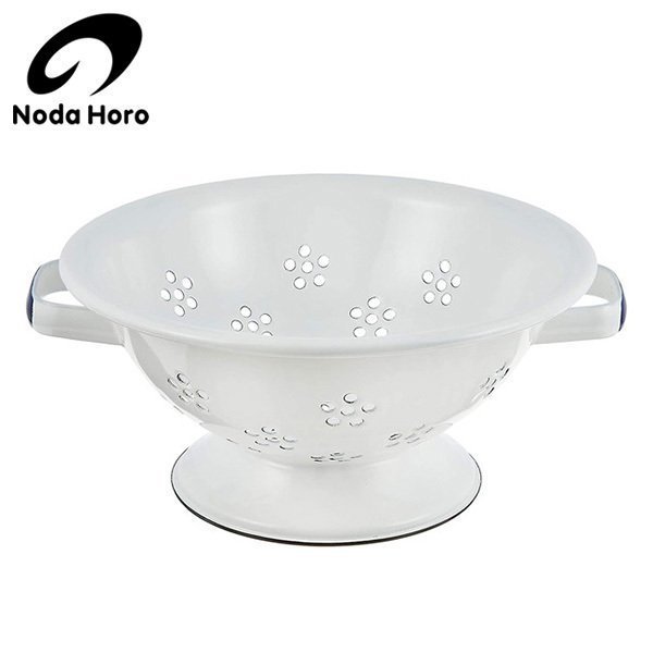 หม้อกระชอน เคลือบอีนาเมล Noda Horo รุ่น CD-23W( 23ซม.)สีขาว ที่ใส่ผักผลไม้ ภาชนะเคลือบอีนาเมล สินค้า