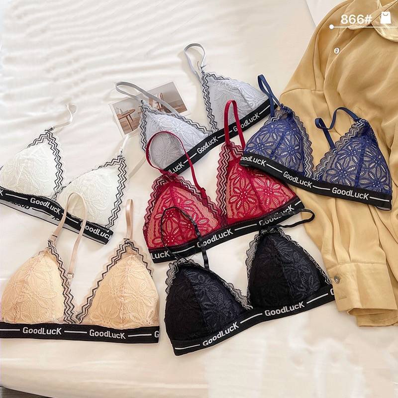 ชุดชั้นในผู้หญิง ไร้โครง ตะขอด้านข้าง รุ่น B061 เสื้อในลูกไม้ สุดเซ็กซี่ ฟองน้ำเเยกชิ้น สายปรับได้