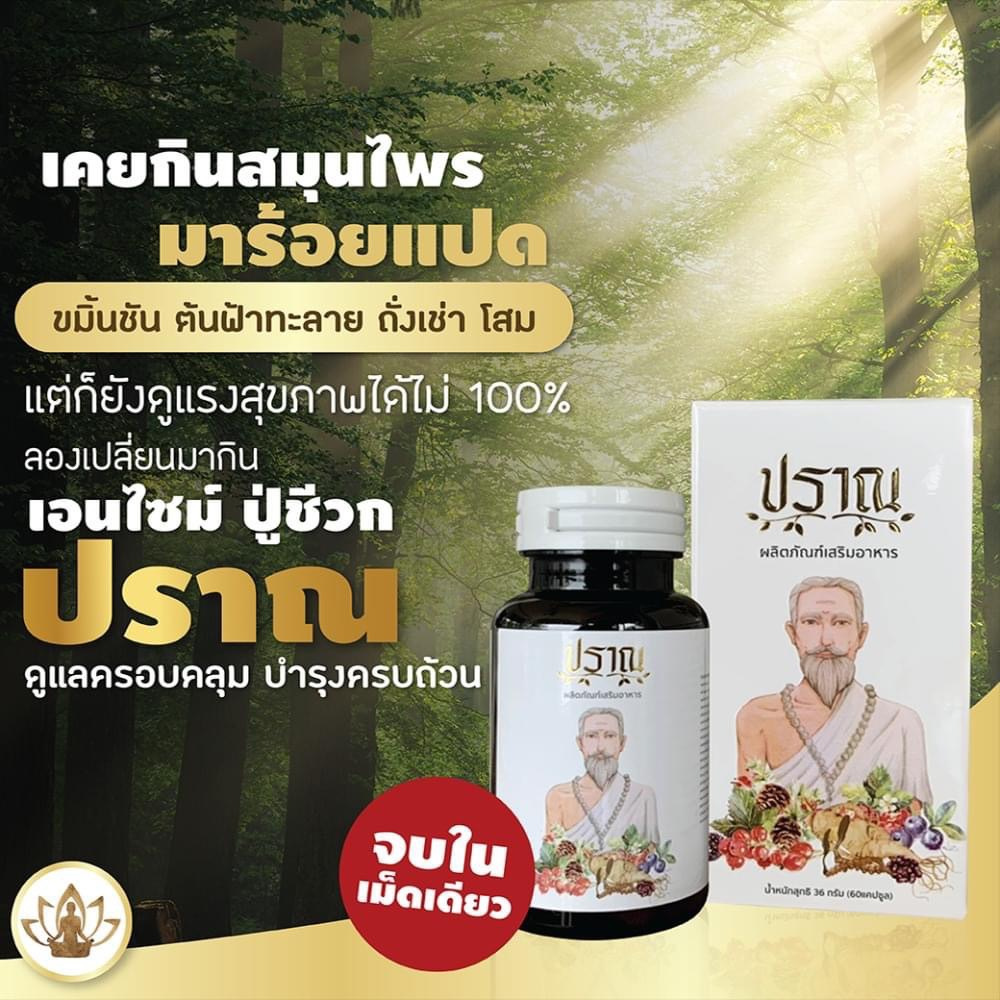 ส่งฟรี ปราณเอนไซม์ ปู่ชีวก ผลิตภัณฑ์เสริมอาหาร ปู่ชีวกปราณ เอนไซม์ เอนไซม์ปู่ชีวก ปราณ 1กระปุก30เม็ด