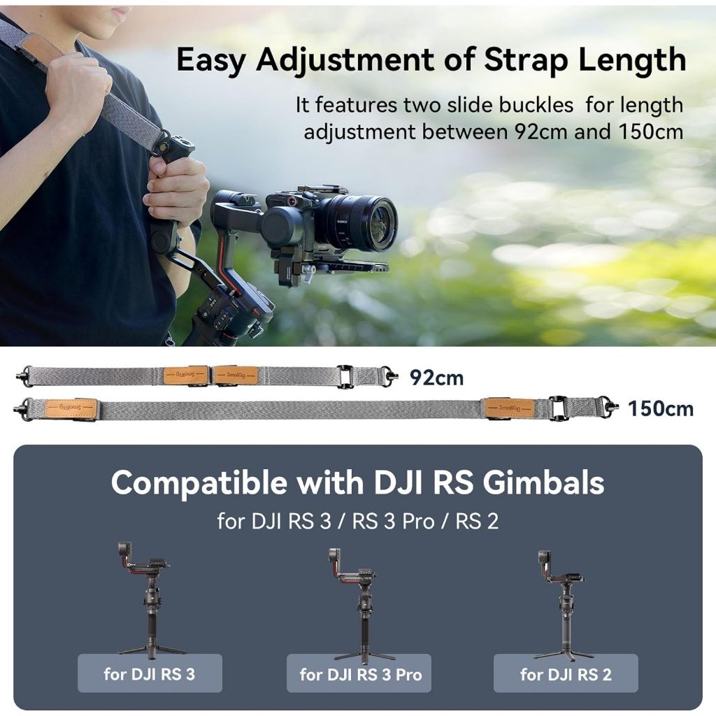 📌ส่งจากไทย📦 SmallRig สายสะพาย DJI RS4 / RS3 / RS2 Shoulder Strap 4118 Gimbal Weight-Reducing  พร้อม Adapter