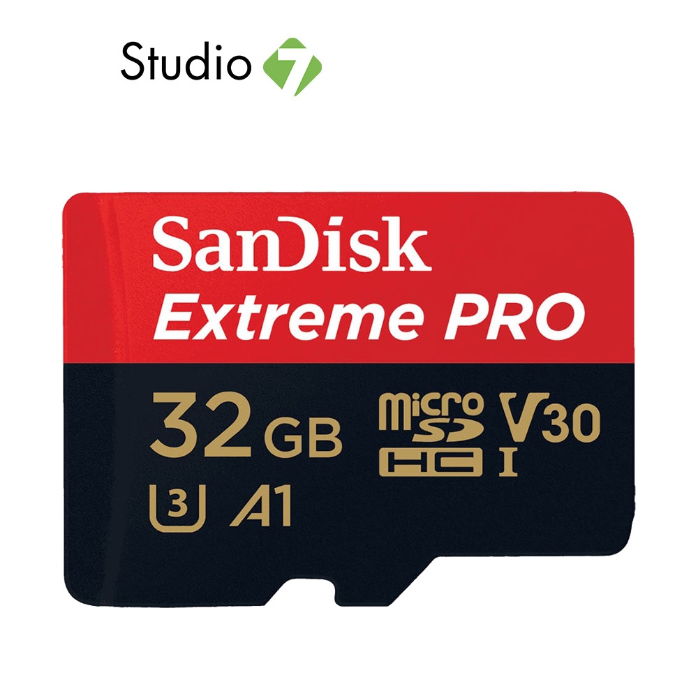 เมมโมรี่การ์ด SanDisk Micro SDHC Extreme Pro 32GB A1 C10 with SD Adapter by Studio 7