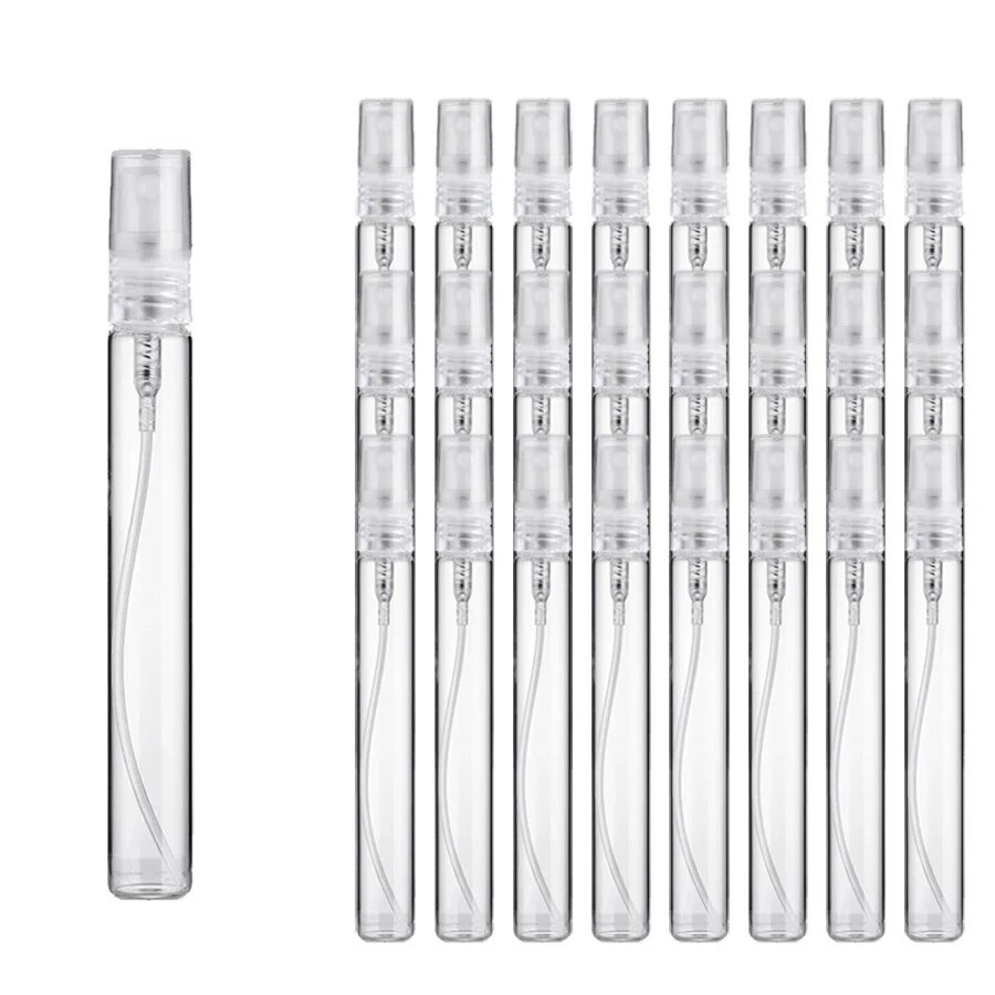 ขวดแก้ว สเปรย์ปากกาใส ฝาใส 5 ml. 10 ml. ราคาต่อโหล 12 ชิ้น ( 1 โหล )