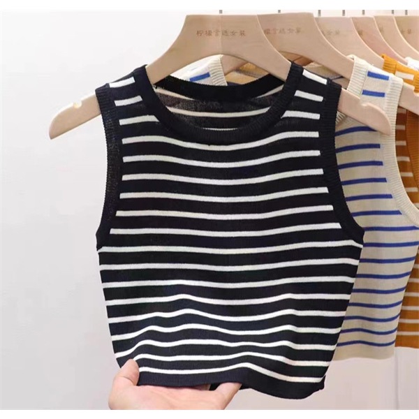 เสื้อครอปแขนกุด มีให้เลือกถึง 6 สี *พร้อมส่งจากไทย* รูปที่ 7