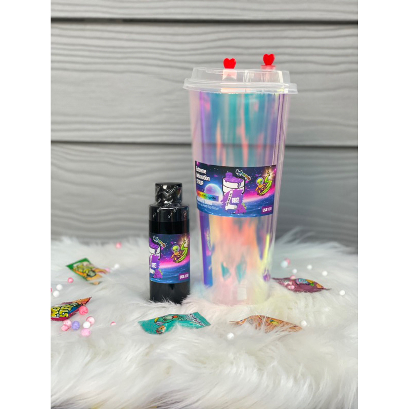 แก้วน้ำ 1 ใบ พร้อมฝาจุก + น้ำองุ่น 1 ขวด BB4 แท้ 100%