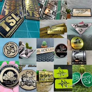 แผ่นป้ายชื่อ เลเซอร์# Name Plate #วัสดุเคลืออลูมิเนียม หนา 1.2,1.3mm. #อะคิลิคทำสี | หนา 2mm.