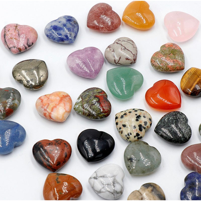 1 PC Random Select 20-30 mm Crystal , Heart Shape Meditation Stone Heart,Healing Crystal, Crystal Healing Divination