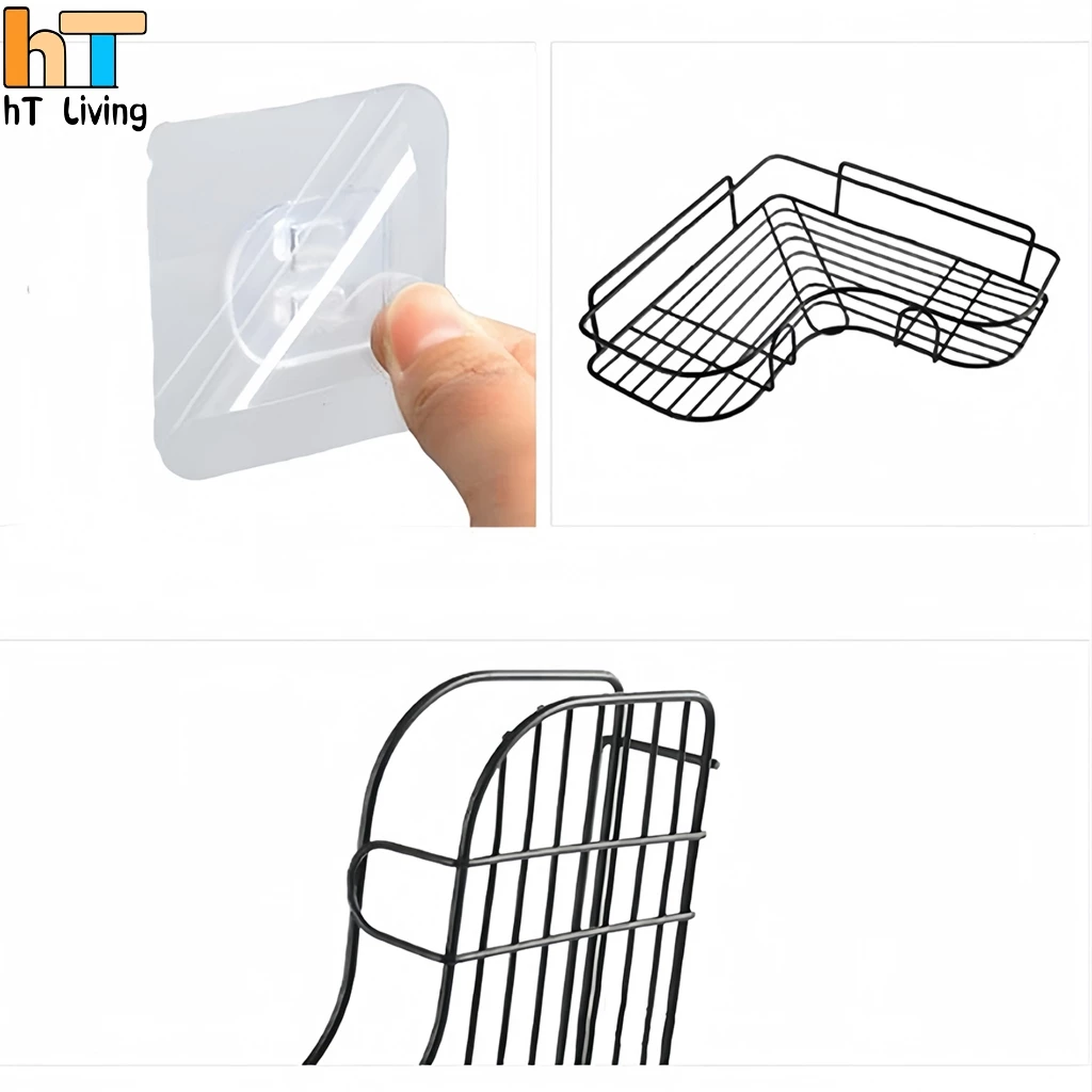 HT ชั้นวางของห้องน้ำ ไม่ต้องเจาะผนัง ที่วางของเข้ามุม thumbnail 9