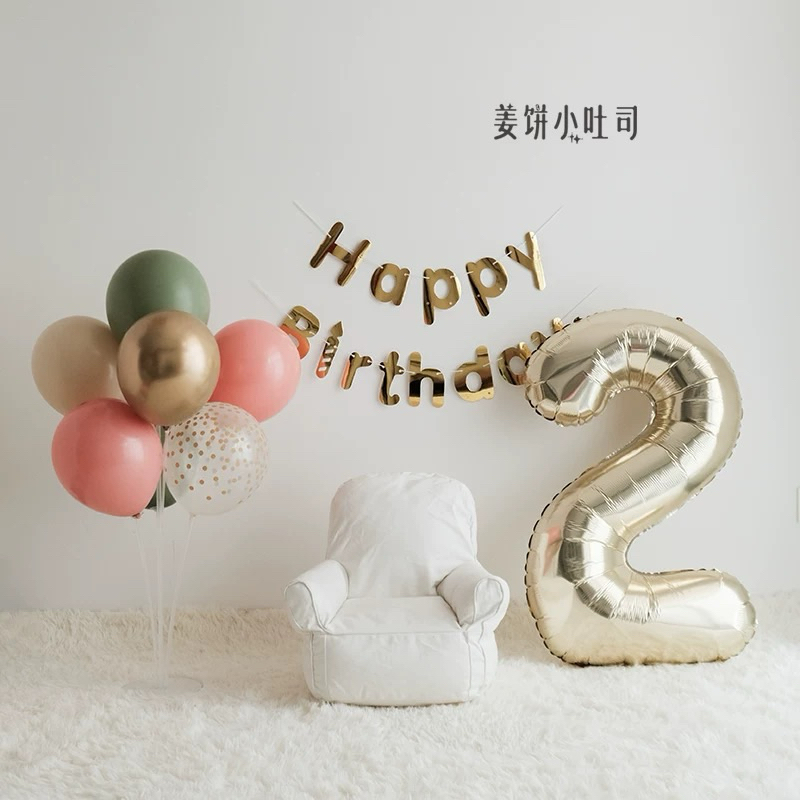 ลูกโป่งตัวเลข สีทองอ่อน ขนาด 40 นิ้ว มีแพ็คเกจ พร้อมส่ง - รูปที่ 3