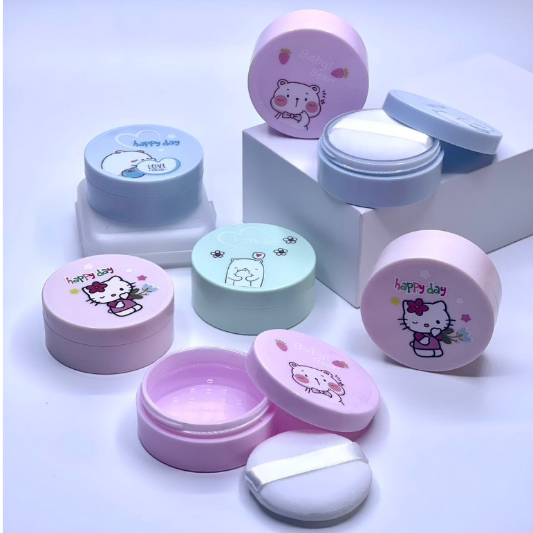 ตลับแป้งเปล่า*สีพาสเทล ส่งจากไทย ส่งไว**พร้อมพัฟ แค่เติมเนื้อใช้ได้เลย