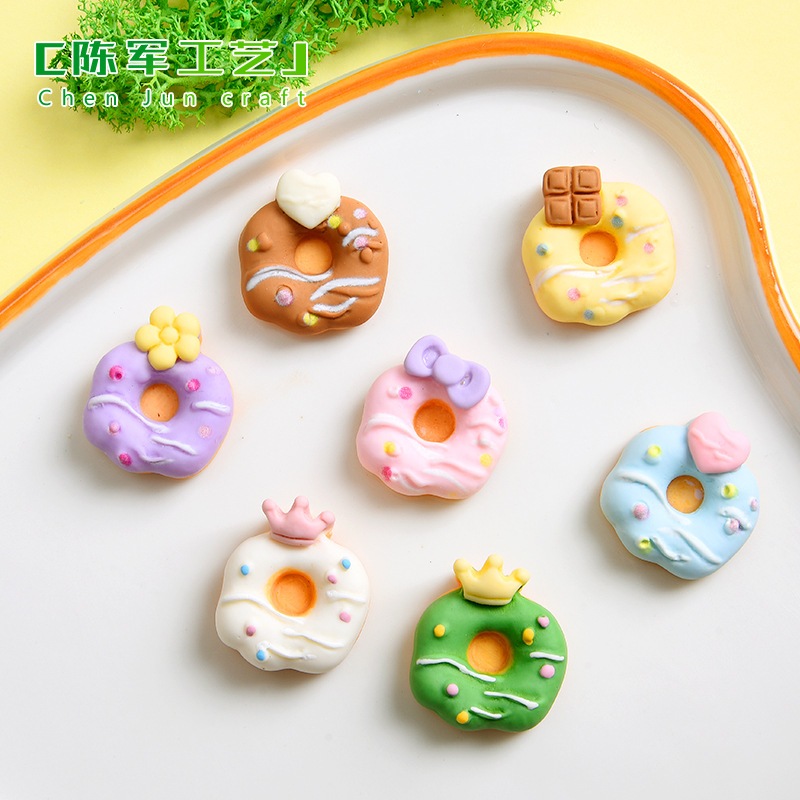 A204 (ชุด 5,10 ชิ้น )เรซิ่น ขนมโดนัท 3D (เรซิ่นเปล่าไม่แถมตัวติด) อุปกรณ์ตกแต่ง งาน DIY แต่งเคสโทรศัพท์ งานฝีมืออื่นๆ