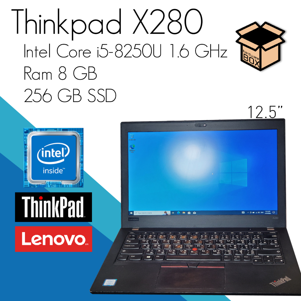 💻โน๊ตบุ๊คทำงานเล่นเกม Ultraportable Lenovo Thinkpad X280 i5 Ram 8G โน๊ตบุ๊คมือสอง