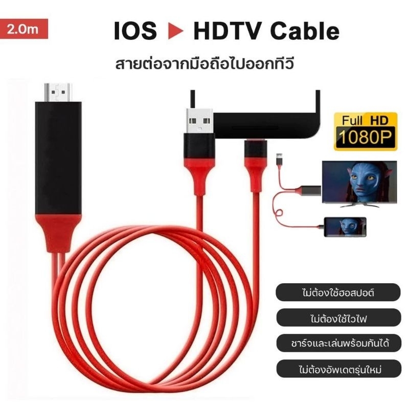 🔥[พร้อมส่ง ]HDTV for IOS สาย for IOS To HDMI TV มือถือ เชื่อมต่อกับทีวี for IOS