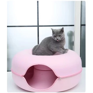 🐱 บ้านแมวโดนัท 4สี อุโมงค์โดนัท บ้านแมว ที่นอนแมวถูกๆ ที่นอนสัตว์เลี้ยงให้ความอบอุ่น ถอดประกอบใช้งานได้เลย