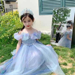 มงกุฎเจ้าหญิงเด็ก ที่คาดผมเอลซ่า ประดับคริสตัล สามารถปรับได้ เครื่องประดับเด็กผู้หญิง สําหรับงานแต่งงาน งานเทศกาล