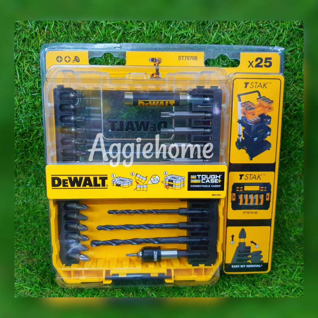 DEWALT ชุดดอกสว่านไขควง รุ่น DT70708 ชุด 25 ชิ้น พร้อมปลอกแม่เหล็ก กล่องเก็บ ไขควง ดอกสว่าน เครื่องม