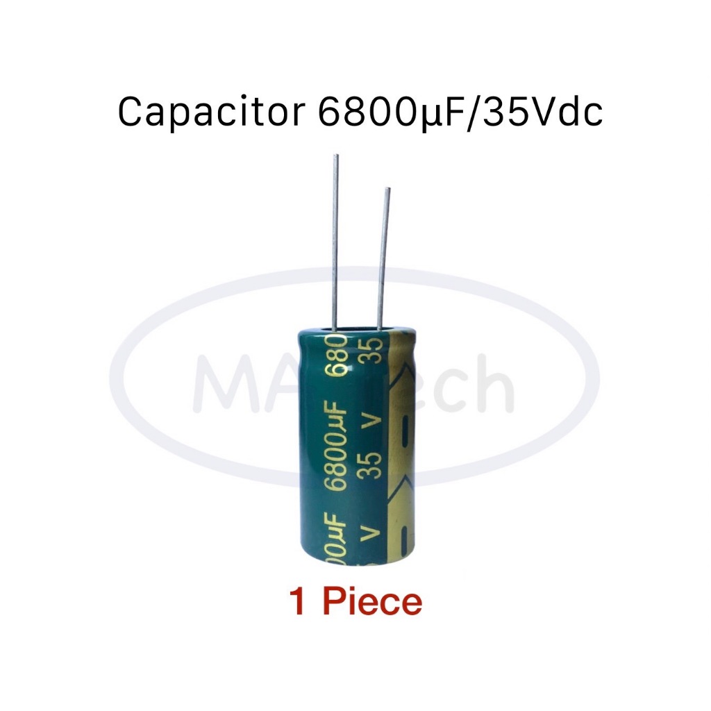 6800uf 35V capacitor 6800uF/35Vdc คาปาซิเตอร์ 6800uF35V ขนาด 18.0x35.0 mm จำนวน 1 ชิ้น