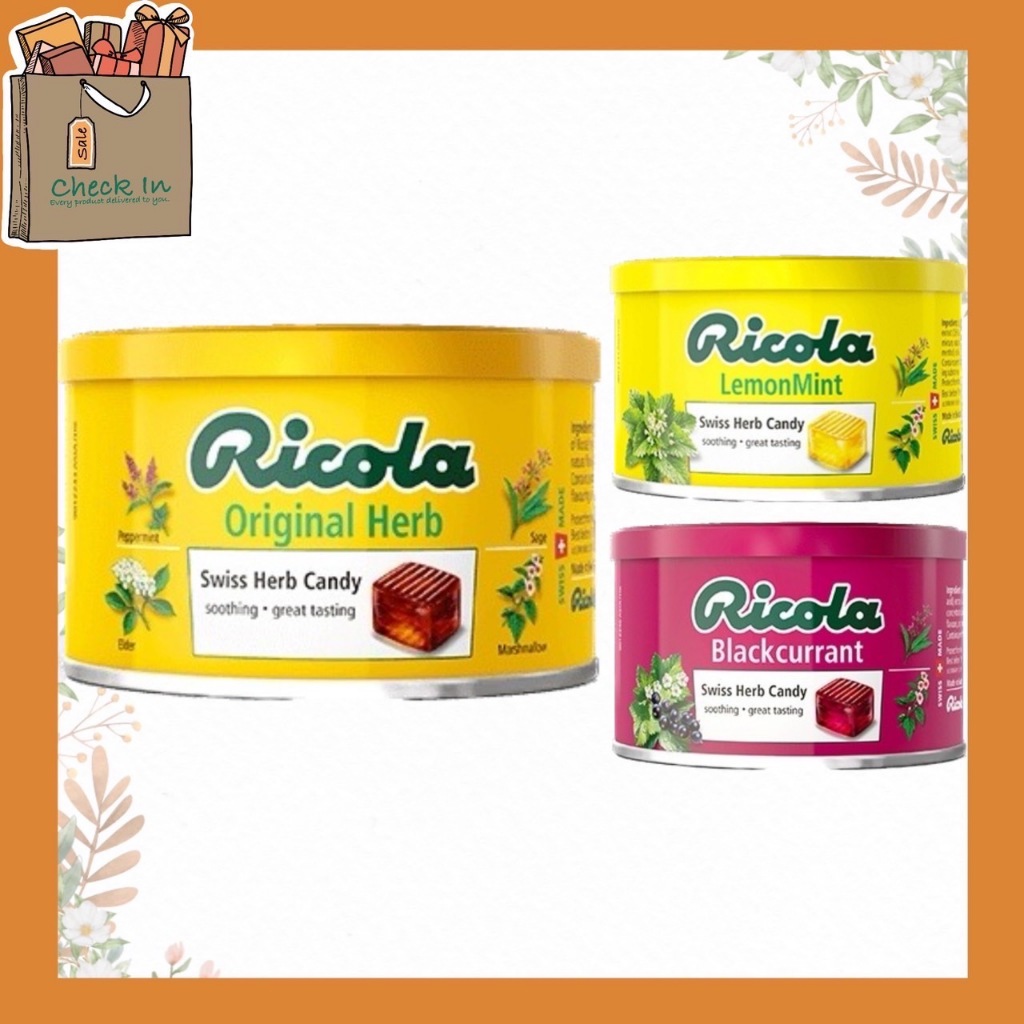 Ricola Swiss Herb Candy Original Herb Lemon 100 g  3 รสชาติ  ริโคล่า ริโคลา ลูกอมสมุนไพร 100 กรัม Fisherman's friend