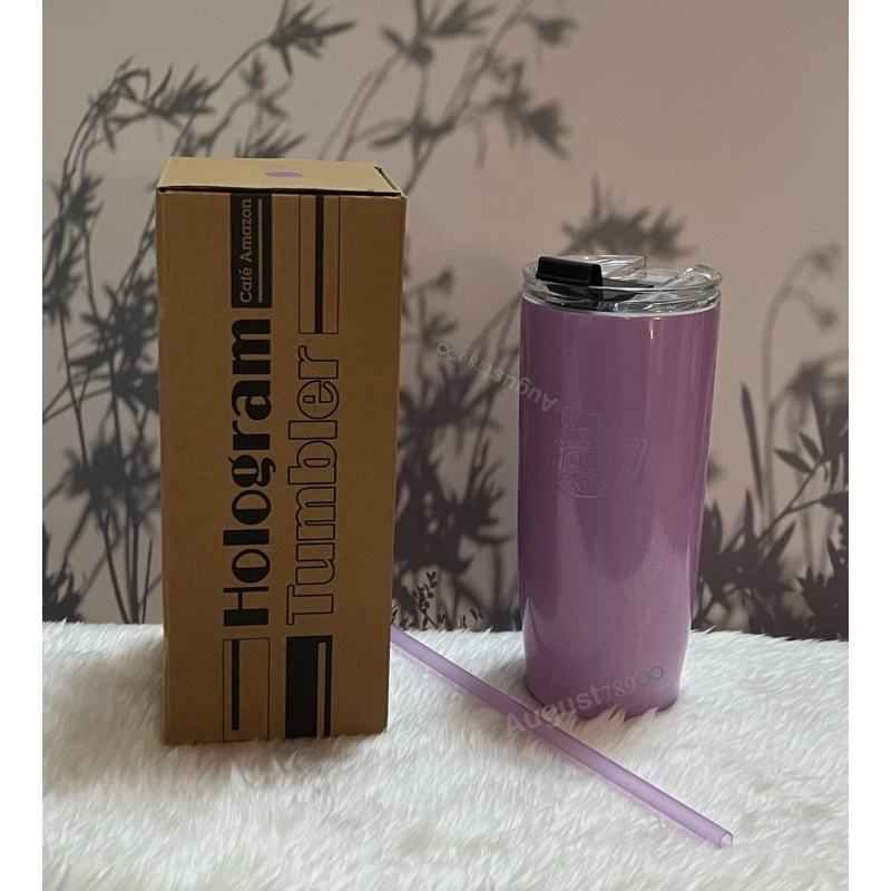 แก้วเก็บความเย็นอเมซอน Cafe Amazon Hologram Series สีม่วง