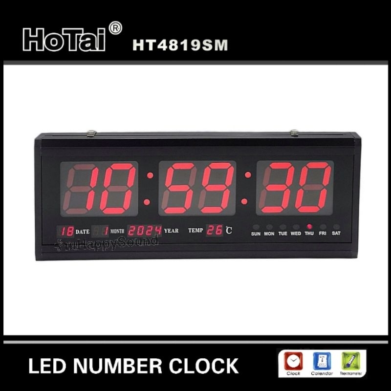 HoTai ของแท้ นาฬิกาดิจิตอล LED Number  รุ่น HT4819SM   ไฟสีแดง