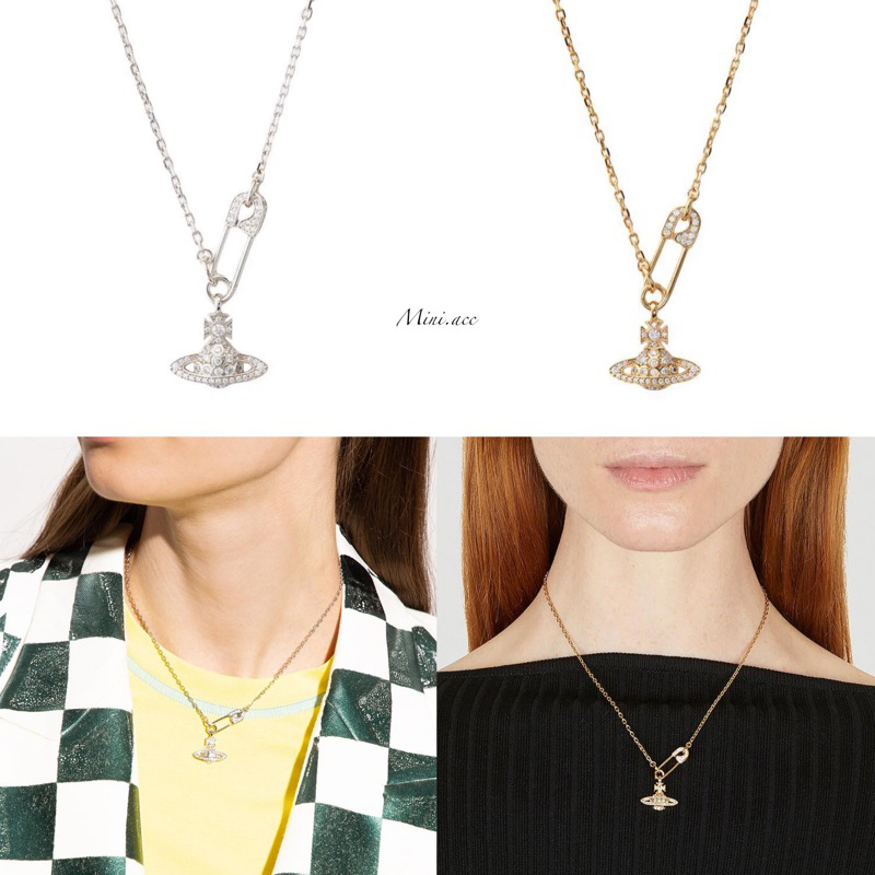 ของแท้💯พร้อมส่ง/พรีออเดอร์🪐Vivienne westwood✨Lucrece pendant  color platinum Measurements: chain length 40-44cm