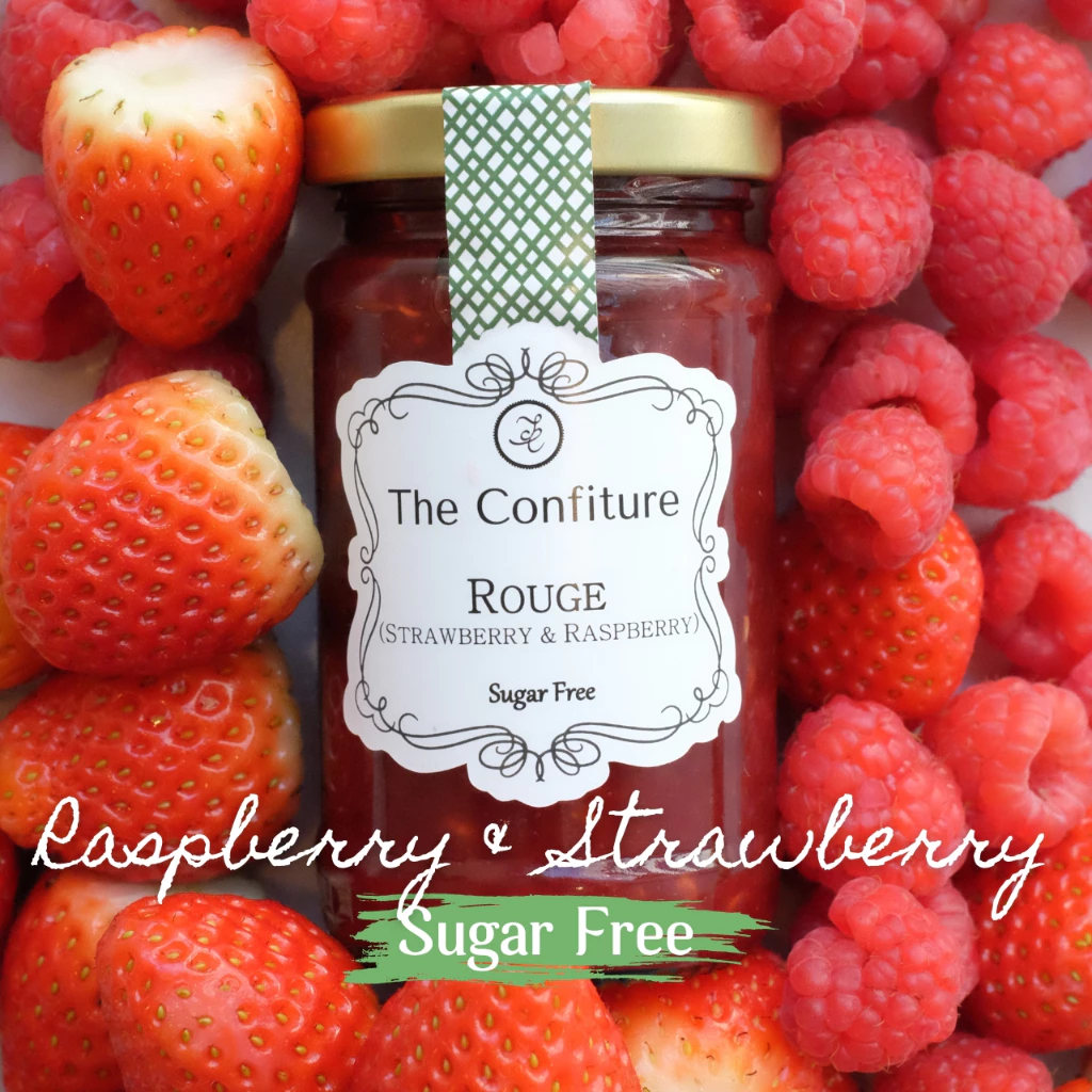 [ไม่เติมน้ำตาล] แยมสตรอเบอร์รี่และราสเบอร์รี่ Rouge (Strawberry & Raspberry) 125 กรัม - The Confiture