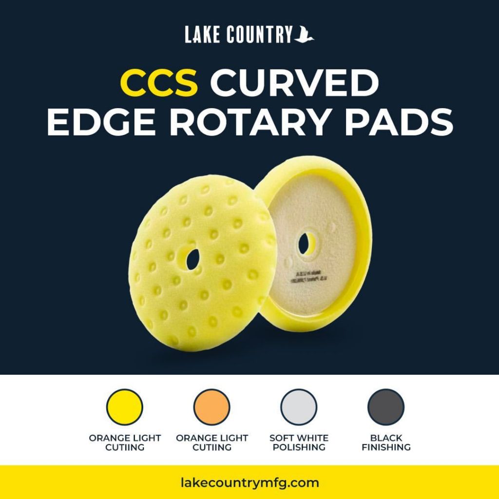 ฟองน้ำขัดสีรถ Lake Country Curve Edge 7.5" มีขอบปกป้อง