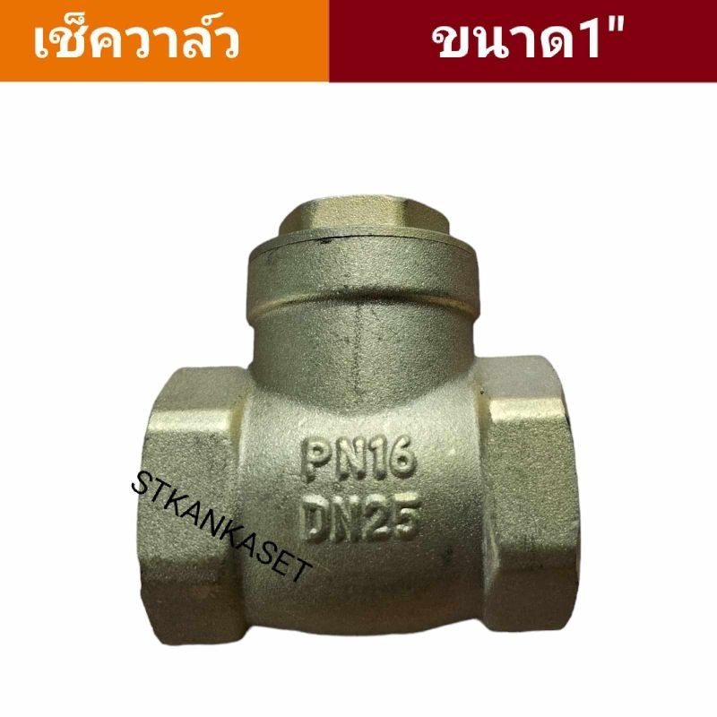 เช็ควาล์วทองเหลือง แบบสวิง Check valve Brass ขนาด1นิ้ว ทนทาน ไม่เป็นสนิม