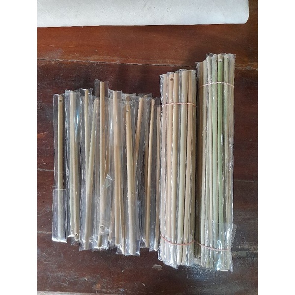 หลอดไม้ไผ่แท้🇹🇭รักษ์โลก ใช้ซ้ำได้ สะอาดไร้สารเคมี แพคถุง มีหลายขนาด 24cm-30cm ใช้กับแก้ว 20-40oz - รูปที่ 2