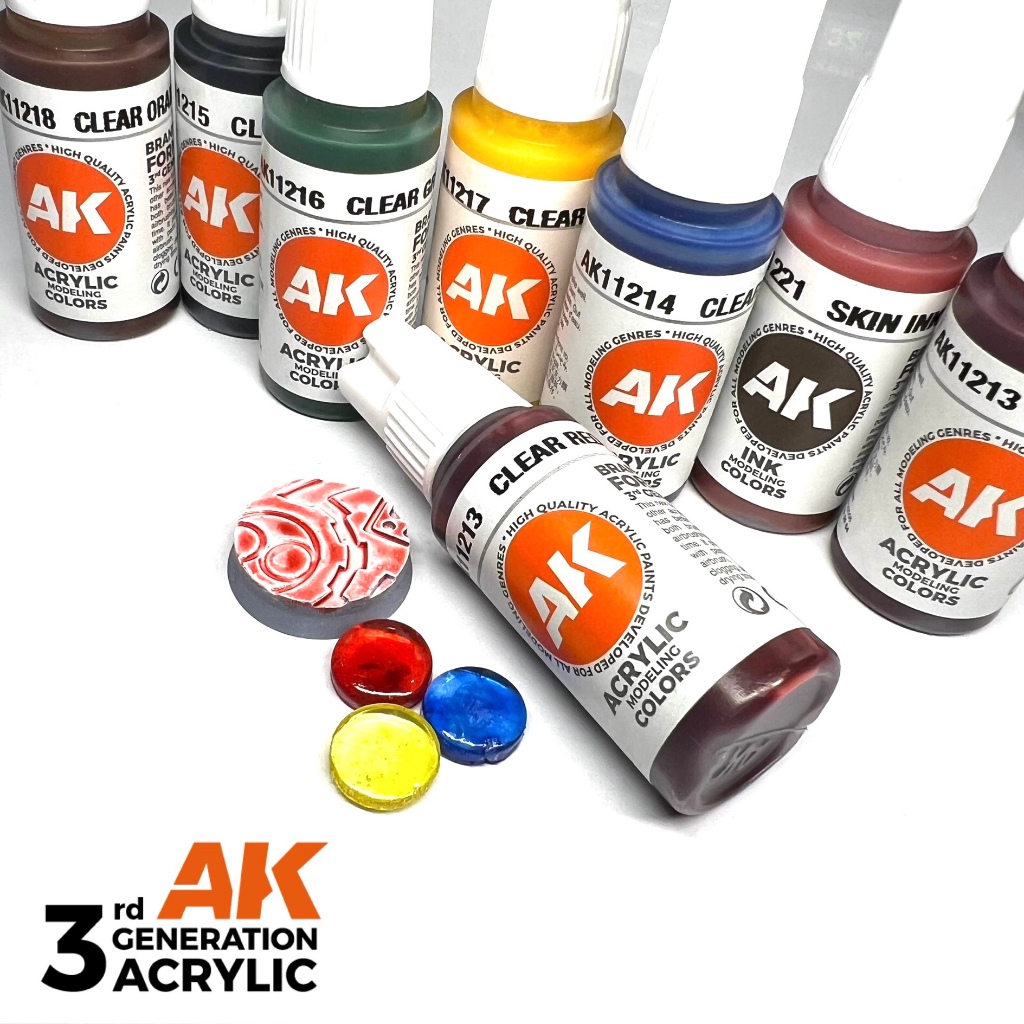 AK Interactive 3Gen. GENERAL Series Clear สีอะคริลิคสูตรน้ำ ซีรีย์ 3G โทนสี เคลียร์ โปร่งใส โปร่งแสง